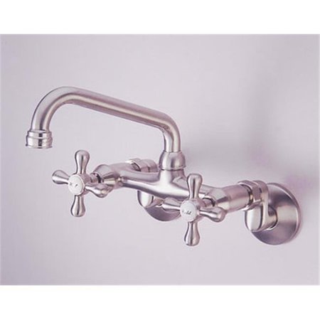 BLUEPRINTS Adjustable Center Wall Mount Kitchen Faucet - Satin Nickel Finish BL343639